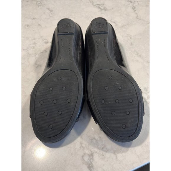 Life Stride Brown Patent low Wedge Gold Buckle Size 9 - Picture 6 of 6